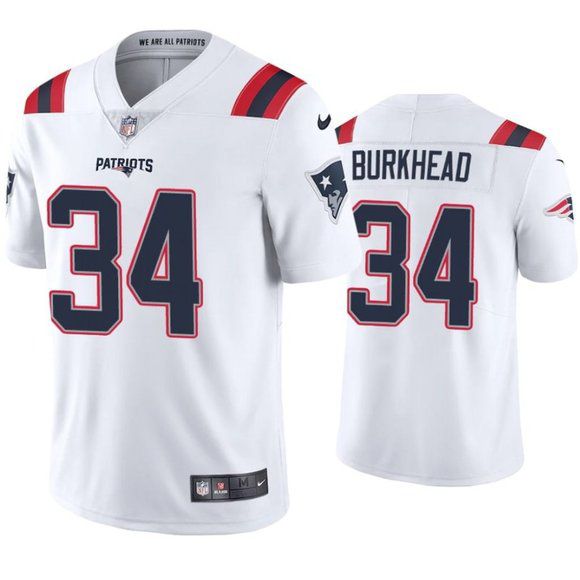 Men New England Patriots #34 Rex Burkhead Nike White Vapor Limited NFL Jersey